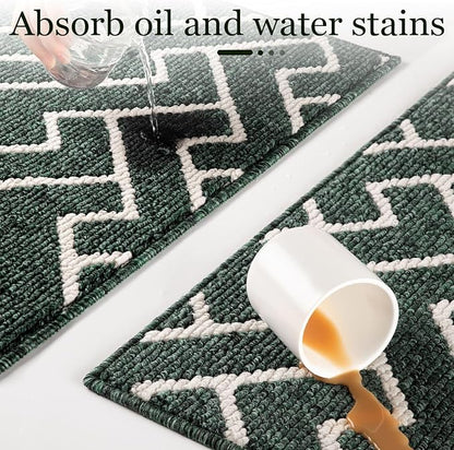 hicorfe Indoor Doormat,Front Back Door Mat Rubber Backing Non Slip Door Mats 20"x31.5" Absorbent Resist Dirt Entrance Doormat Inside Floor Mats for Entryway Washable Low-Profile(Teal)