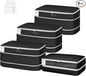 Comforter Storage Bag - Large Capacity Bedding Storage Bags Ultra Space Saving Self Compression Organizer, Washable Compression Bags for Storage Comforter Blanket Duvet Pillow, 4-Pack, Black