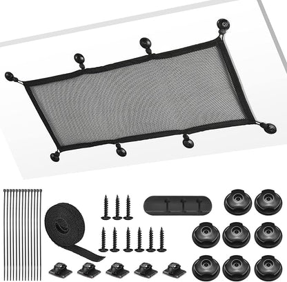 Cable Management Net Under Desk Kit,Privacy Mesh Cable Manager Flexible Under Desk Wire Net Large Capacity Cord Organizer Net for Office,Standing Desk, Home, 26 X 10 Inches