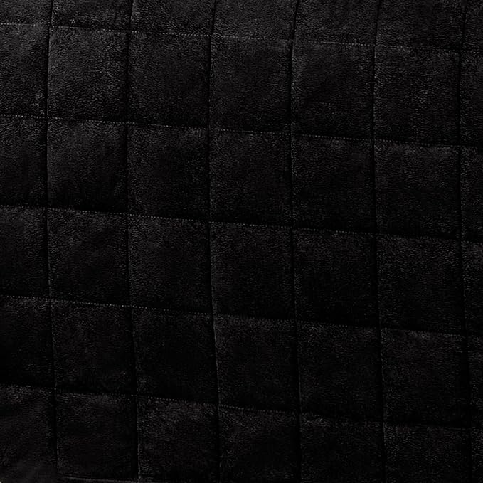 Camden Luxury Bedding | Neutral Onyx Black Color | Fitted Hollywood Daybed Bedding | Faux Suede Box Quilted Design | 5 Piece Set With Extra Long Hollywood Cover, 2 Bolster Shams, and 2 Bolster Pillows