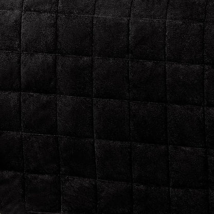 Camden Luxury Bedding | Neutral Onyx Black Color | Fitted Hollywood Daybed Bedding | Faux Suede Box Quilted Design | 5 Piece Set With Extra Long Hollywood Cover, 2 Bolster Shams, and 2 Bolster Pillows