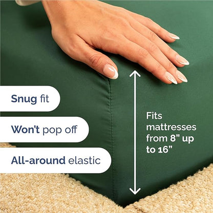 Full Size 4 Piece Sheet Set - Comfy Breathable & Cooling Bed Sheets Set - Hotel Luxury Bedding for Women, Men, Kids, Teens, Boys & Girls - Deep Pockets, Soft, Wrinkle Free - Oeko-Tex - Emerald Green