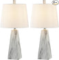 JONATHAN Y JYL1037A-SET2 Owen 20.5" Resin LED Table Lamp Contemporary, Office, Living Room, Family Room, Dining Room, Bedroom, Hallway, Foyer, White Marble Finish (Set of 2)