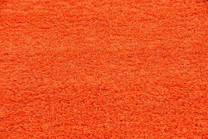 Unique Loom Solid Shag Collection Area Rug (8' Square, Tiger Orange)