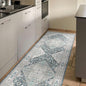 Washable Runner Hallway Rug,Low Pile 2x6 Non Slip Non-Shedding Kitchen Carpet Soft Indoor Stain Resistant Rug for Bedroom Laundry Room Bathroom Blue Beige Multi