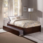 AFI Concord Full Size Platform Bed with Footboard & Full Trundle in Walnut