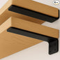 Floating Shelf Bracket 12 Inch of 4 Pack Heavy Duty Shelf Brackets Black Coated Metal L Bracket Wall Shelf Support DIY Brackets with 1/5 Inch Thick and 160 LBS Load Capacity