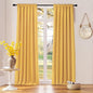 DONREN Gold Yellow Curtains for Bedroom - Thermal Insulated Room Darkening Rod Pocket Curtain Panels (52 W x 96 L,2 Panels)