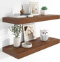 Heimlove 12" Deep Floating Shelves, 36 x 12 Inch Wall Mounted Long Floating Shelf with Invisible Brackets, for Home Decor, Bedroom, Kitchen, Living Room, Bathroom - 2 Pack, Walnut