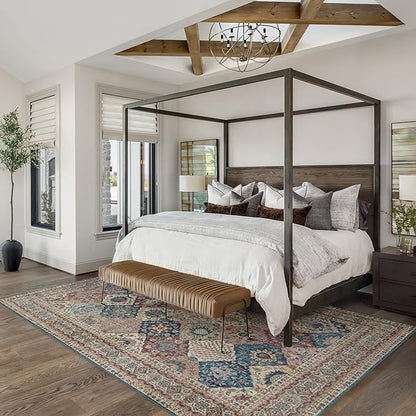 Gertmenian Indoor Boho Area Rug - 8x10 Large, Non Slip, Super Strong, Ideal for High Traffic Areas in Bedroom, Living Room, Kitchen - Cinzia, Bronze, 28508