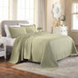 Superior 3 Piece Basketweave Cotton Bedspread Set, Home Bed Decor, Decorative Bed Spread, 2 Pillow Shams, Medium Weight Blanket, Matelasse Coverlet Bedding, Geometric Lattice Pattern, Queen, Sage