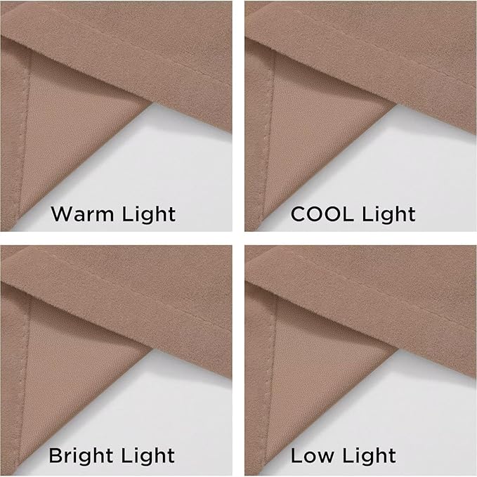 Joydeco Velvet Curtains Rose Beige Blackout Curtains Thermal Insulated 84 inches Long Window Curtains Super Soft Room Darkening Drapes for Bedroom Living Room Elegant Rod Pocket 2 Panels Rose Beige