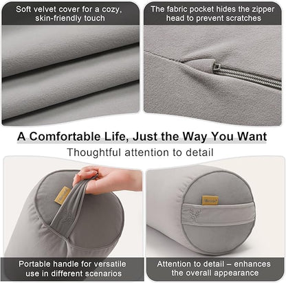Cuddle Pillow – Body Pillow for Adults, Long Bolster Pillow for Bed, Soft & Supportive for Restful Sleep,47.24 x 7.87 Inches,Zinc Gray