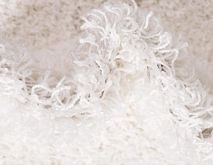 Unique Loom Solid Shag Collection Area Rug (2' 7" x 10' Runner, Snow White)