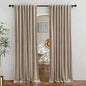 RYB Home Camel Beige Velvet Curtains 96 inches - Rod Pocket Farmhouse Window Panels Privacy Theraml Insulted Drapes for Bedroom Bathroom Hotel Hall, W62 x L96, 2 Panels Set
