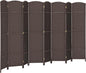 HOMCOM Room Divider, 8 Panel Folding Privacy Screen, 5.6' Tall Freestanding Wall Partition for Home Office, Bedroom, Brown