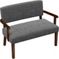 Accent Chair 2 Seat, Arm Chairs with Soft Seat and Armrests for Living Room, Love seat for Dining, Reading, and Waiting Rooms (Gray)