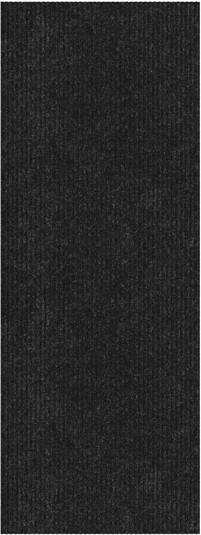 Ottomanson 3'11" x 22' Hallway Runner with Scraper Pile - Extra Durable Non-Slip Rug Mat for Indoor & Outdoor Use - Ideal for Kitchen, Entryway & Garage - High-Traffic Carpet, Black