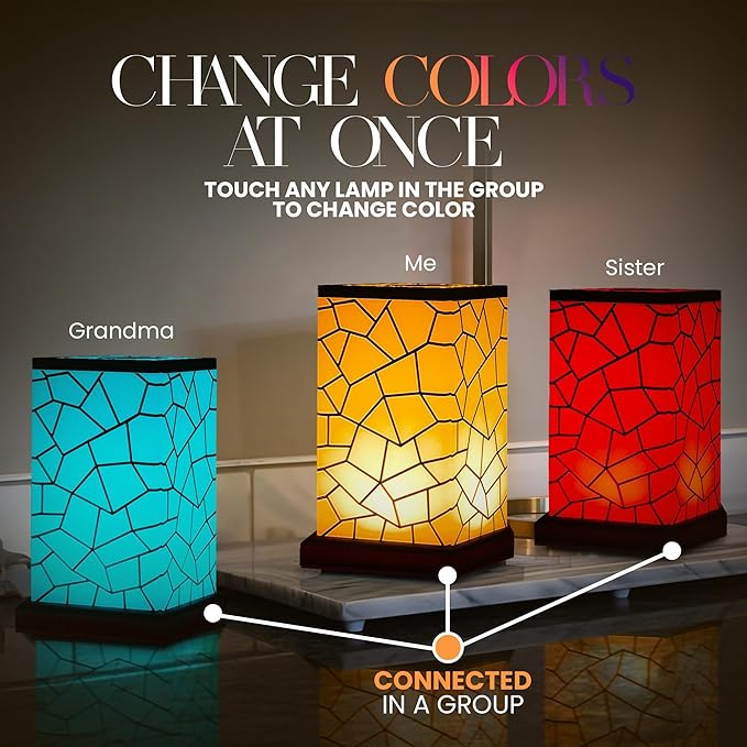 Friendship Lamp® by Filimin Classic - Best Friend Lamps Wi-Fi Touch Lamp LED Light for Long-Distance, Connection, Relationship, Friendship, Gifts, Love, 200+ Colors, App Setup - Set of 4