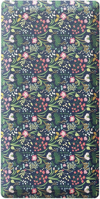 Ophanie Kitchen Mats for Floor, 3/4 inch Thick, 20x48 Anti Fatigue Cushioned Mat, Kitchen Rugs, Waterproof, Comfort Ergonomic Standing Mat for Office, Home, Sink, Blue Flower Non-Slip Ridged Bottom