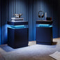 MXV Nightstand Set of 2 with LED Lights,Night Stand with Storage Cabinet for Bedroom,Bedside Table with LED (Black, 17.7IN)