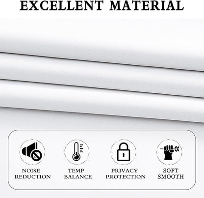 DONREN 2 Panels Pure White Half Blackout Curtains 84 Inches Long - Snowy White Light Blocking Thermal Insulated Livingroom Drapes Elegant Soft Durable Curtains,2 Panels W 42 x L 84 Inch