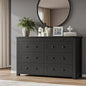 6-Drawer Dresser, Modern Wooden Storage Chest of Drawers, Dresser TV Stand, Wood Drawer Organizer with Metal Handles for Bedroom, Living Room, Hallway