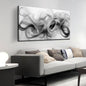 JuhaiArt Abstract Wall Art Black Picture Art Black Wall Decor White Wall Art Canvas for Living Room Bedroom Home Office Prints Artwork 24" x 48"