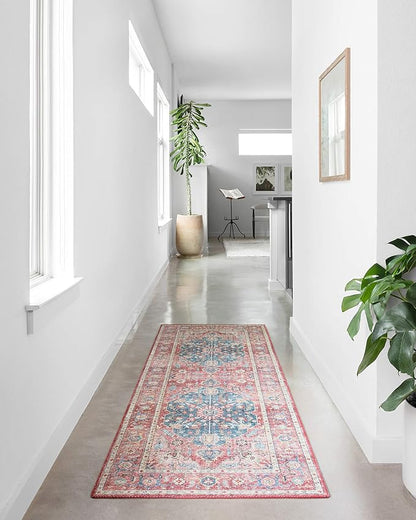 Loloi Skye Collection SKY-05 Brick/Ocean 2'-6" x 10'-0" Runner Rug