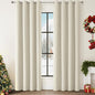 ChrisDowa 100% Blackout Birch Solid Curtains 90 Inches Long 2 Panels for Bedroom Living Room,Farmhouse Room Darkening Thermal Insulated Soundproof Grommet Top Window Treatment Drapes,52x90