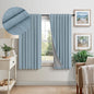 Dusty Blue Blackout Curtains for Nursery 54 Inch Length 2 Panel Chic Linen Look Short Thick Privacy Lightweight Grey Blue Light Blocking Room Darkening Curtain for Kids Bedroom Back Tab Pocket 54 Long