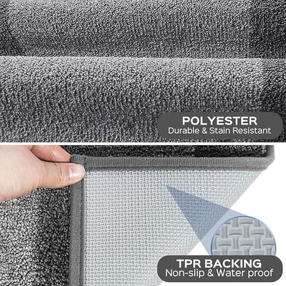 Machine Washable Runner Rug 32" x 120", Non Slip Kitchen Mat for Floor, Absorbent Entryway Rug for Kitchen, Bedroom, Living Room, Hallway, Door (Roll Packing)
