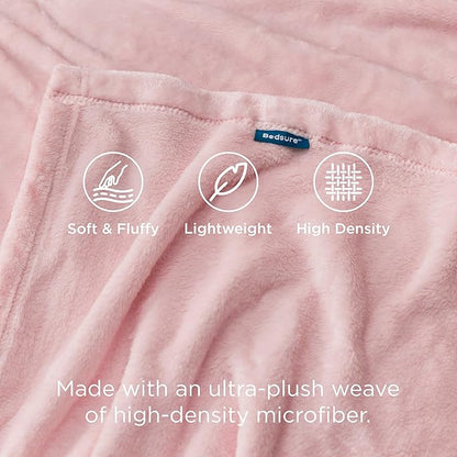Bedsure GentleSoft Fleece Blanket Twin Size Pink - 300GSM Lightweight Plush Fuzzy Cozy Soft Blanket for Bed, Sofa, Couch, Travel, Camping, 60x80 inches
