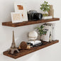 Floating Shelves for Wall, 48 x 9.3 Large Floating Shelf Wall Mounted Set of 2, Rustic Wood Shelves for Bathroom, Kitchen, Living, Heavy-Duty Storage Deep Shelf for Books, Decor, Rustic Brown