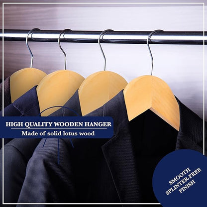 Wooden Hangers 20 Pack | Non-Slip Velvet Suit Hangers for Men | Luxury Velvet Hanger for Dresses, Coats, Jackets & Pants for Women and Men| Heavy-Duty Clothes Hanger - Beige – SAMSARC