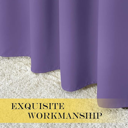 NICETOWN Blackout Curtain Drape 72 inch Long - Grommet Noise Reducing Thermal Insulated Modern Window Treatments for Bedroom Living Room (1 Panel, 52 x 72 Inch, Lilac Purple)