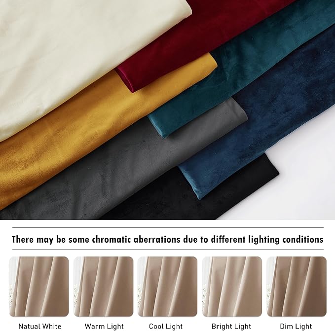 RYB HOME Velvet Curtains 72 inches Length, Back Tab & Rod Pocket Soft Fabric Curtains & Drapes for Home Office Attic Cafe Basement, Blush, W 52 x L 72, 2 Panels Set