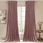 StangH Wild Rose Pink Curtains for Kids Bedroom, Elegant Soft Velvet Room Darkening Window Drapes Rod Pocket Thermal Insulated Sliding Door Panels, W52 x L90, 2 Panels
