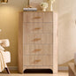 Fluted 5 Drawer Tall Dresser with Curved Profile,47.8" Tall Drawers with Reeded Texture,Gold Handles Storage Organizer Cabinet for Bedroom,Living Room,Entryway,Light Oak