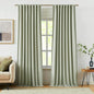 Vision Home Green Linen Full Blackout Curtains 95 inch Long for Bedroom Living Room Darkening Light Blocking Window Panels Thermal Insulated Rod Pocket Back Tab Neutral Drapes 56" Wx95 Lx2