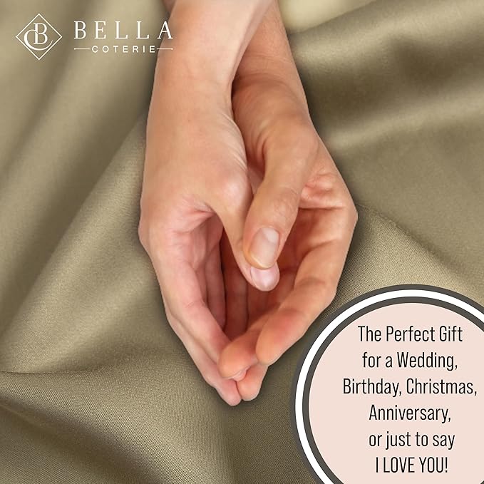 Bella Coterie Luxury Bamboo Viscose 34” Split Top King Size Sheet Set | 1 Fitted Sheet for Sleep Number & Adjustable Beds | 100% Organically Grown | Cooling & Soft | 18” Deep Pocket [Olive]