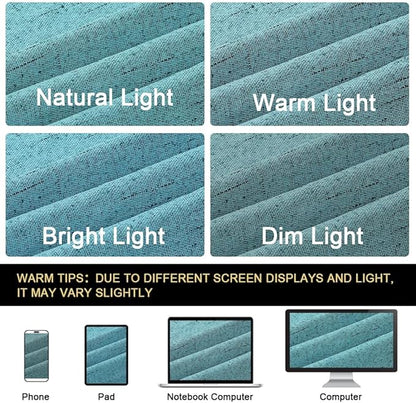PrinceDeco Teal Blue 100% Blackout Linen Textured Curtains for Bedroom Thermal Insulated Grommet Room Darkening Curtains & Drapes for Living Room Nursery 42 x 84 Inch (2 Panels)