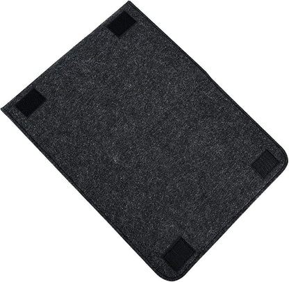 Bedside Caddy, Large Size Storage Organizer with 6 Pockets for Magazine, Remotes, Phone (13.4'' x 18.1'', Dark Grey)