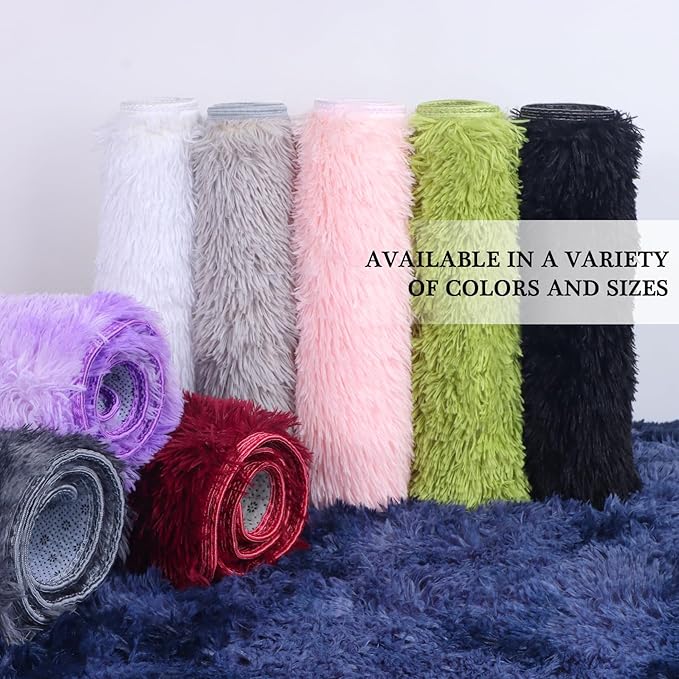 duduta 6x9 ft Grey Rectangle Fluffy Rug, Shag Fuzzy Plush Carpet for Bedroom Nursery Living Room Home Decor