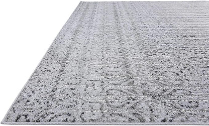Unique Loom Del Mar Collection Area Rug - Jennifer (7' 10" Square, Gray/ Black)