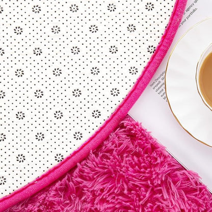 Noahas Ultra Soft Fluffy Bedroom Rugs Kids Room Carpet Modern Shaggy Area Rugs Home Decor 2.6' X 5.3', Hot Pink