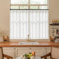 Ivory Linen Kitchen Curtains 36 Inch Length Pinch Pleated 2 Panels for Small Window Privacy Light Filtering Bathroom Window Drapes Neutral Semi Sheer Short Curtains for Front Door Laundry RV Camper