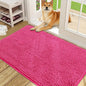 OLANLY Dog Door Mat for Muddy Paws 48x30, Absorbs Moisture and Dirt, Absorbent Non-Slip Washable Doormat, Quick Dry Chenille Mud Mat for Dogs, Entry Indoor Entryway Carpet for Inside Floor, Hot Pink