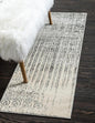 Unique Loom Del Mar Collection Area Rug - Jennifer (2' x 8' Runner, Gray/ Black)