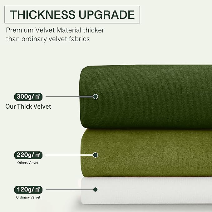 StangH Emerald Green Velvet Curtains Blackout - Classic Solid Christmas Decorative Thermal Insulated Blackout Window Drapery for Living Room/Holiday Fete, W52 x L96-inch, 2 Panels